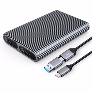 Orico AM2C3-2SN dviejų diskų dėklas, skirtas dviem M.2 SATA ir NVMe diskams, USB-C 3.2, 6/10 Gb/s, pilkas