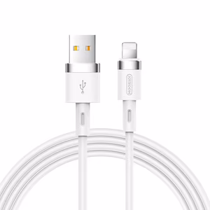 Joyroom skystas silikoninis duomenų kabelis N2 USB-A / Lightning 2.4A 1.2m - baltas