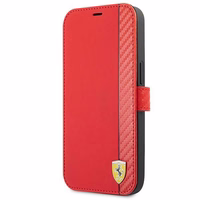 Ferrari FESAXFLBKP13SRE iPhone 13 mini 5.4" raudonas/raudonas knygos On Track Carbon Stripe