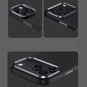 Benks Magnetinis apsauginis Kevlar dėklas su metalo rėmu 600D (0069) skirtas iPhone 17 Pro juodas