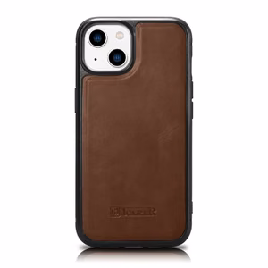 Чехол iCarer Leather Oil Wax из натуральной кожи для iPhone 14 Plus (совместим с MagSafe) коричневый