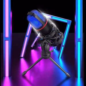 Wozinsky Studio Gaming USB Computer Microphone with RGB Stand - Black