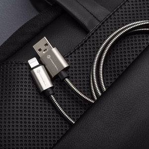 FORCELL F-ENERGY Metal C234 kabelis USB-A į Type-C QC3.0 66W 1 m sidabrinis