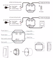 V1-H nuolatinės įtampos valdiklis 12-48V, 1x 8A, Push-Dimm