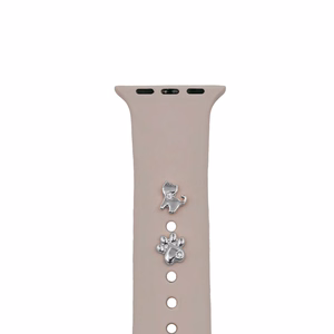 Pin Charms rinkinys laikrodžio dirželiams katė sidabrinė
