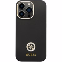 Guess GUHCP13LM4DGPK dėklas telefonui iPhone 13 Pro / 13 – juodas Silikoninis Logo Strass 4G