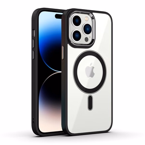 Tel Protect magnetinis skaidrus dėklas telefonui Iphone 13 Pro juodas