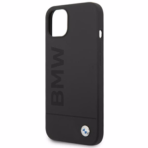 Dėklas BMW BMHMP14MSLBLBK iPhone 14 Plus 6.7 "juodas / juoda kietas dėklas Silikoninis Parašo Logotipas Magnetinis