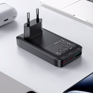 Acefast A100 65W GaN 2 USB-C + USB-A itin plonas įkroviklis - juodas