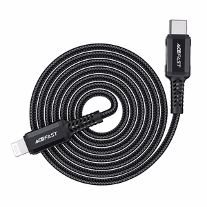 Acefast C4-01 Lightning - USB-C PD kabelis 30W 3A 480Mb/s 1.8m - juodas
