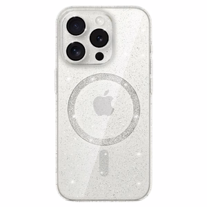 Blizgantis magnetinis dėklas telefonui Iphone 16e permatomas