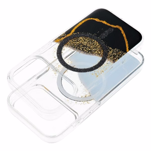 Golden dėklas, suderinamas su MagSafe, skirtas iPhone 15, juodas