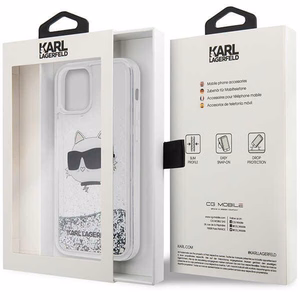 Karl Lagerfeld KLHCP12MLNHCCS iPhone 12/12 Pro 6.1" sidabrinis/sidabrinis kietas dėklas Blizgantis Choupette Galva