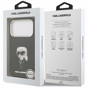 Karl Lagerfeld IML akvarelės Karl ir logotipo magnetinis dėklas telefonui iPhone 17 Pro - juodas