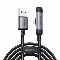 Joyroom S-A56 EnjoyX serijos 90° USB-A - Lightning 3A kabelis 1.2m - juodas