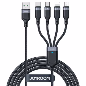 Joyroom Multi-Use Series S-A18 4в1 USB-A - USB-C / USB-C / Lightning / micro USB кабель 1.2m - чёрный