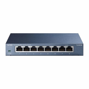 TP-Link TL-SG108 tinklo komutatorius Ne-valdomas L2 Gigabit Ethernet (10/100/1000) Juoda