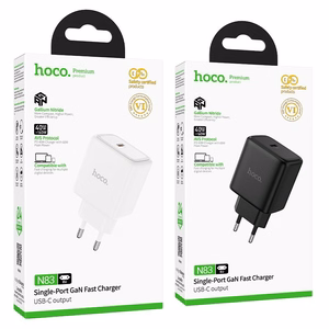 Telefono GaN įkroviklis Hoco USB C PD AVS 40W max 60W N83 baltas