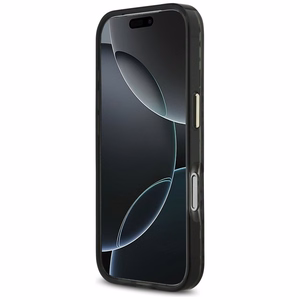 Guess leopardinis blizgus magnetinis dėklas telefonui iPhone 17 Pro juodas