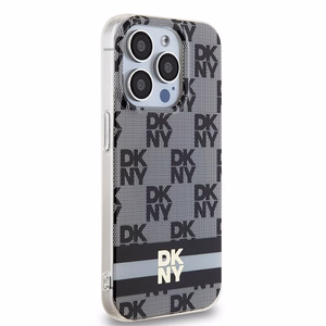 DKNY IML languotas mono raštas ir spausdintos juostelės Magnetinis dėklas iPhone 15 Pro Max - juoda