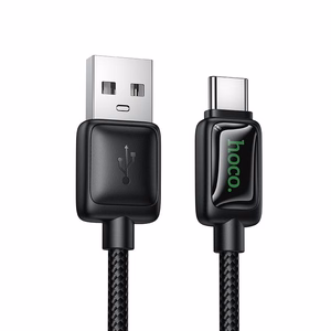 Kabelis su LCD ekranu USB A į USB C Hoco 3A 1,2 m U146 juodas