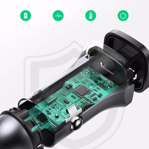 Ugreen CD130 USB-A / USB-C 30W автомобильное зарядное устройство - серое