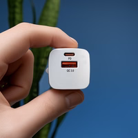 Wozinsky CMWCW 20W USB-C / USB-A sieninis įkroviklis - baltas