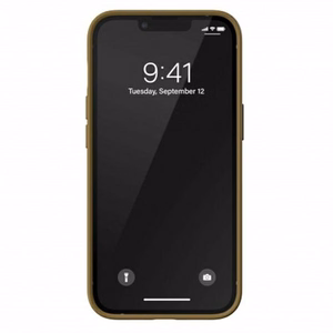 Adidas OR formuotas dėklas PU iPhone 13 Pro / iPhone 13 – smėlio ir auksinis