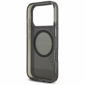 AMG Dvigubo sluoksnio permatomas dūminis magnetinis dėklas telefonui iPhone 17 Pro - juodas