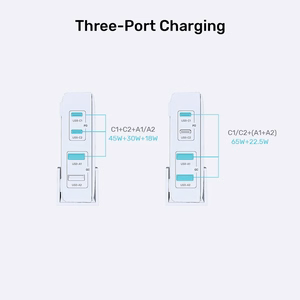 GaN tinklo įkroviklis - Unitek P1229AWH01-EU | 100W 2x USB-C 2x USB-A