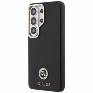 Guess dėklas Rhinestone Round Logo MagSafe for Samsung Galaxy S26 Ultra juodas