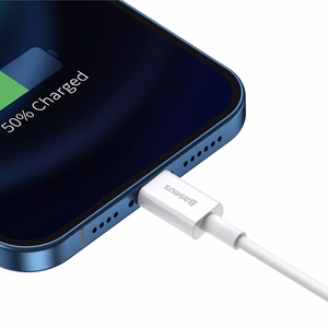 Baseus CALYS-A02 mobiliojo telefono laidas Balta 1 m USB A Lightning