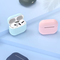 AirPods dėklas silikoninis minkštas ausinėms mėlynas (C)