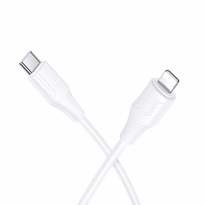 Silikoninis kabelis USB A į Lightning Hoco 27W 1 m X124 baltas