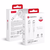 FORCELL F-ENERGY C347 kabelis Type C į Type C QC4.0 PD 5A 100W Silikoninis 1 m baltas