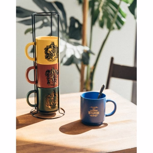 Harry Potter Hogwarts Houses keraminių puodelių rinkinys su stovu, 4 vnt., 300 ml