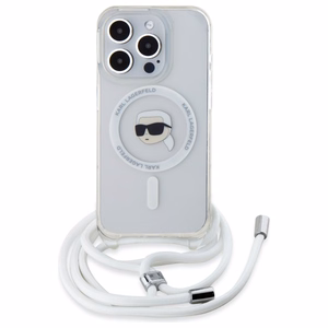 Karl Lagerfeld Crossbody IML Karl Head Magnetinis dėklas telefonui iPhone 16 Pro Max - skaidrus