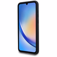 Karl Lagerfeld Silikoninis Karl&Choupette Metal Pin dėklas Samsung Galaxy A35 - juodas