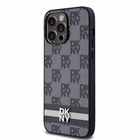 DKNY Odinis languotas mono raštas ir spausdintos juostos dėklas telefonui iPhone 14 Pro Max - juodas