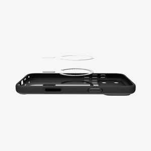 Spigen Ultra Hybrid MagSafe deklas, skirtas iPhone 17 Pro Max - Juodas ir oranzinis