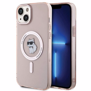 Dėklas telefonui Karl Lagerfeld IML Choupette Magnetinis MagSafe iPhone 15 Plus - rožinis (m)