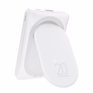 Išorinė baterija suderinama su MagSafe Forcell F-Energy MagStand F10K2 QC3.0 PD 5A 20W 10000 mAh balta