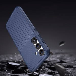 Thunder Case Samsung Galaxy S25 Silikoninis šarvuotas dėklas - mėlynas