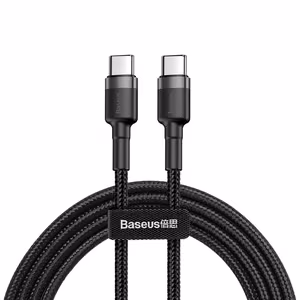 USB-C PD kabelis Baseus Cafule PD 2.0 QC 3.0 60W 1 m (juodas/pilkas)