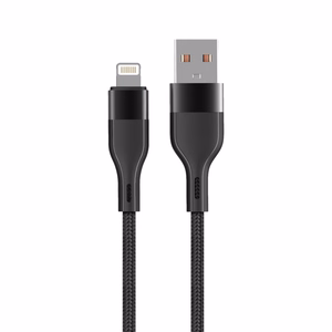 Maxlife MXUC-07 kabelis USB - Lightning 1,0 m 2,4A juodas nailonas