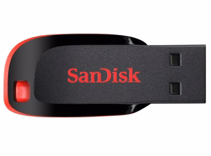 SanDisk Cruzer Blade USB atmintukas 64 GB USB A tipo 2.0 Juoda, Raudona