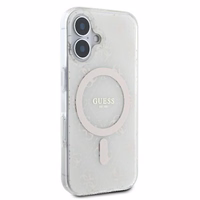 Guess IML 4G Fonas Magnetinis dėklas telefonui iPhone 16 Plus - baltas