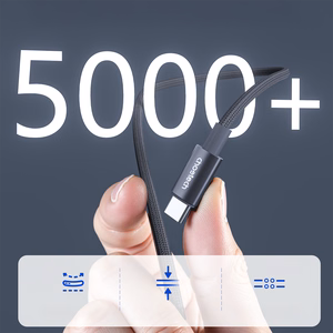 Choetech XCC-1068 PD 60W USB-C - USB-C laidas su ekranėliu 1.2 m - juodas