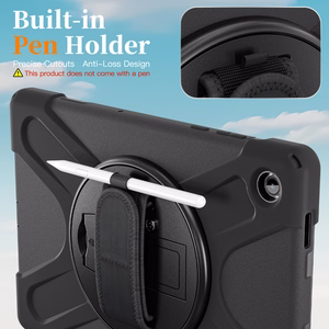 JM Rugged Case Grip dėklas Samsung Galaxy Tab A11+ su dirželiu juodas