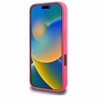 Karl Lagerfeld silikoninis Choupette galvos Magnetinis iPhone 16 Pro dėklas - Rožinis